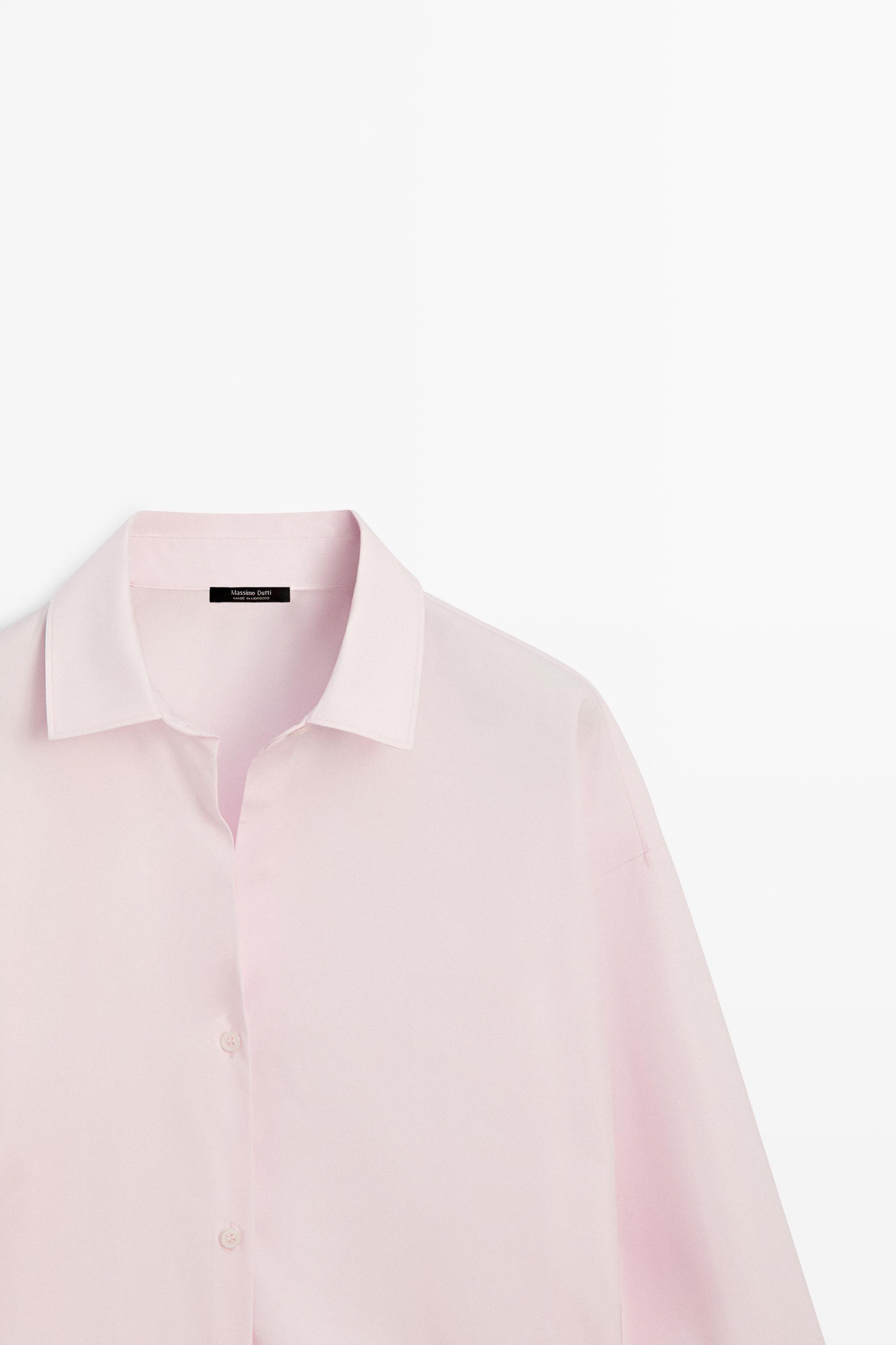 Chemise en popeline de coton à détail pince
